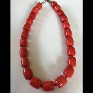 Massive Salmon Momo Coral Barrel Beads Necklace